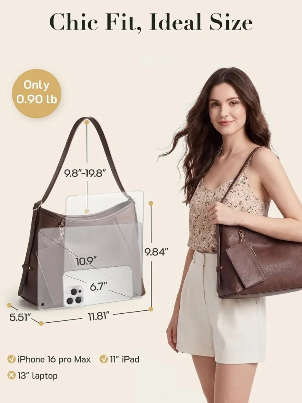 Stylish PU Leather Hobo Bag for Women | Multi-Pocket Crossbody Tote Handbag